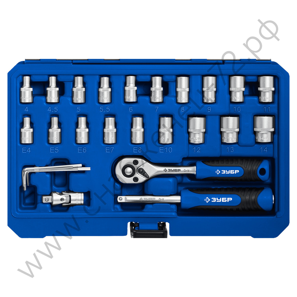 ЗУБР А-57, 57 предм., (1/4″), универсальный набор инструмента, Профессионал (27671-H57)