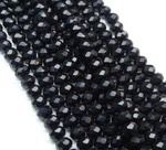 БН008НН68 Хрустальные бусины "рондель", цвет: черный непрозрачный, 6х8 мм, кол-во: 39-40 шт.