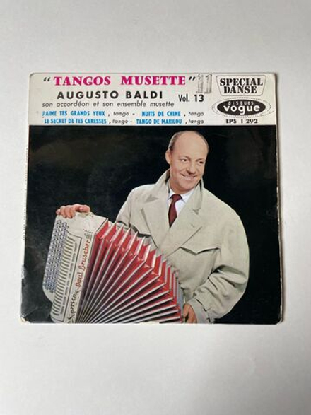 Винтажная виниловая пластинка LP Augusto Baldi Son Accordeon Et Son Ensemble Musette Vol. 13 Tangos Musette (France 1975) 7 дюймов