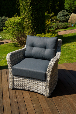 Кресло из искусственного ротанга ВЕНЕЦИЯ  (цвет: серый)