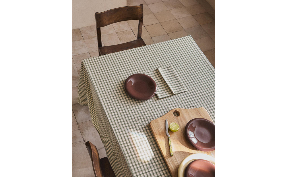 Zara Home скатерть из хлопка, клетка, 150 150 см · 3235/021