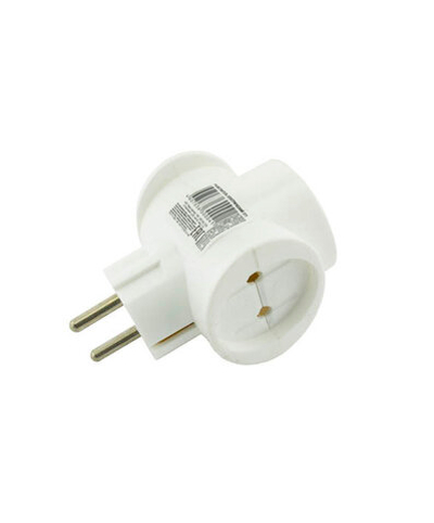 Тройник сетевой крест белый