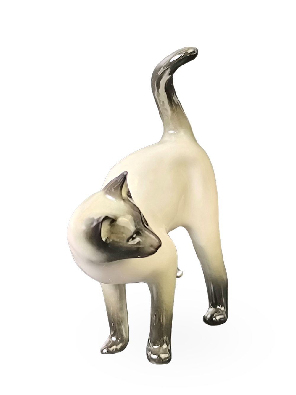 Фарфоровая статуэтка "Сиамская кошка" ЛФЗ