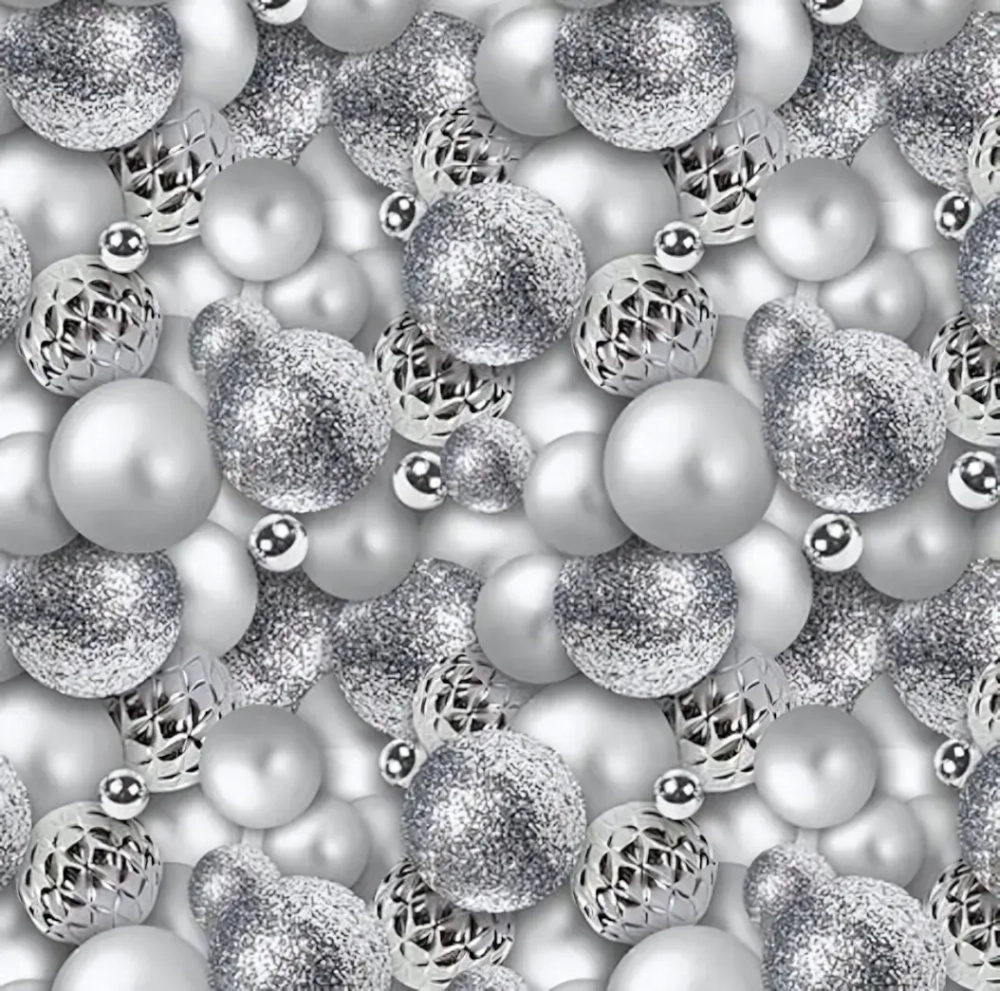 Бумага упаковочная 50х70 см «Волшебные шары», серебро (1 лист)