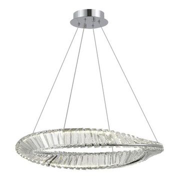 Светильник подвесной LED 32W 4000K SL6204.101.01 хром/прозрачный Ritorto ST-Luce