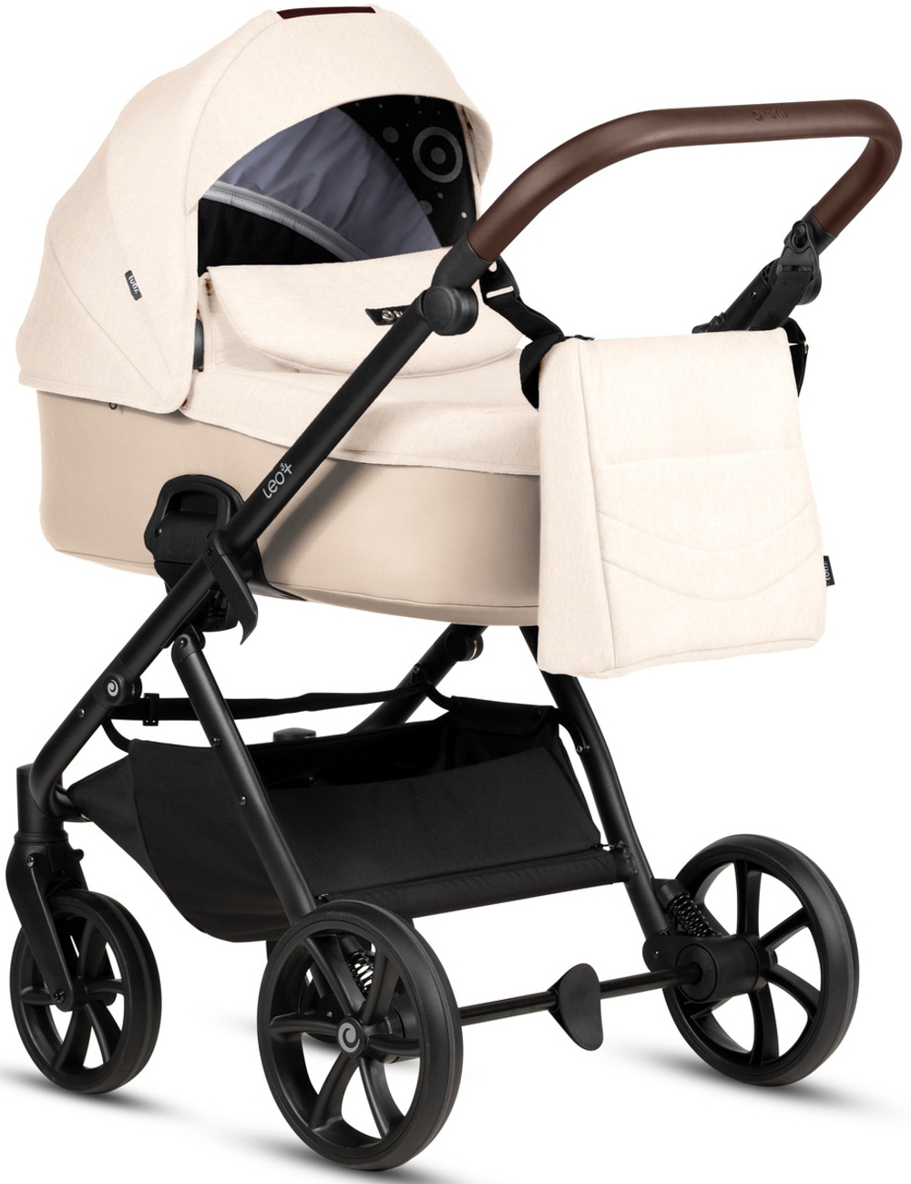 Детская коляска Tutis Leo 3 Plus 4 в 1 с автокреслом Beno Beige и базой 1582228 Caramel