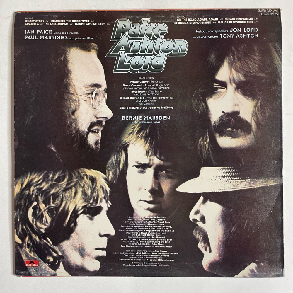 Винтажная виниловая пластинка LP Paice Ashton Lord Malice In Wonderland (UK 1977)
