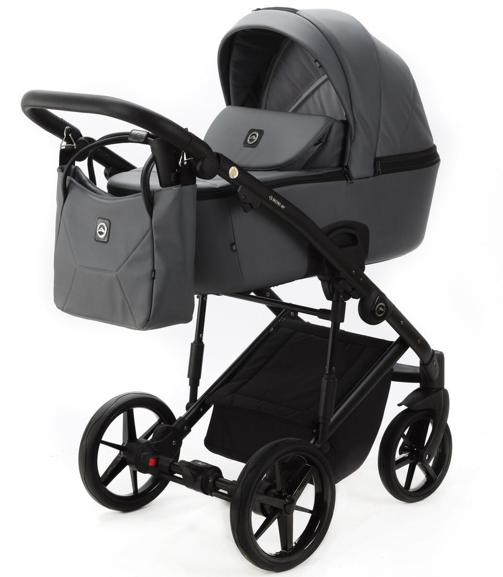 Детская коляска Adamex Mobi Deluxe 3 в 1 M-SA32 (СЕРАЯ КОЖА)