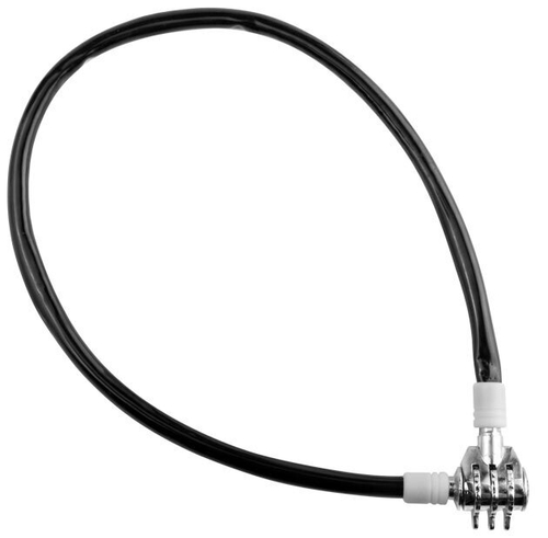 Трос-замок 86501, 10х650 мм, с кодовым замком, чёрно-серебристый,3169