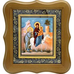 Бегство Святого Семейства в Египет. Икона на холсте.