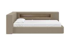 Диван-кровать Cube c нишей L (бежевый, букле)