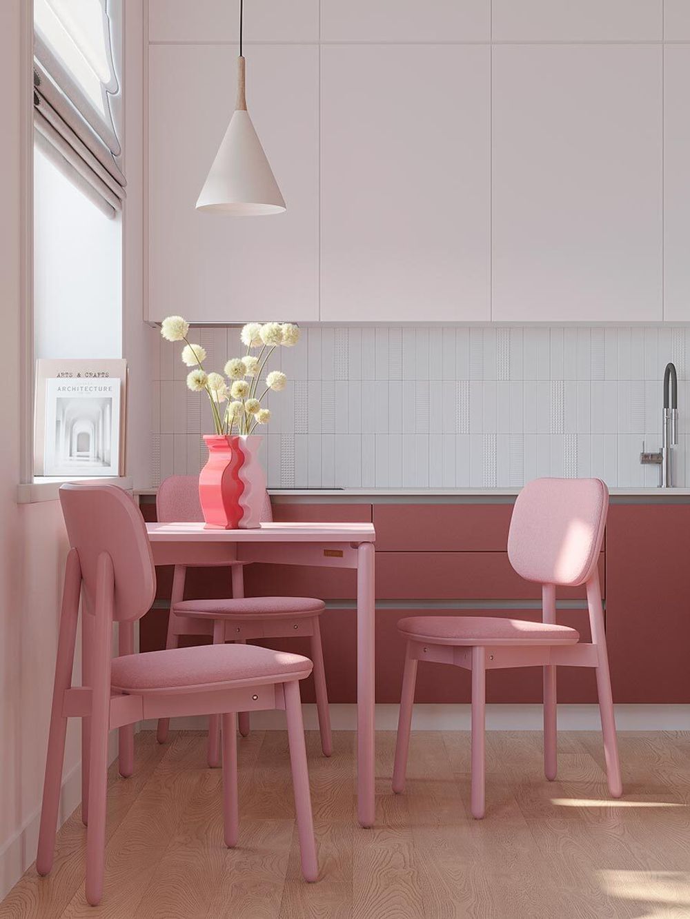 Набор из 2-х ваз Love Puzzle, 25 см, красная/розовая