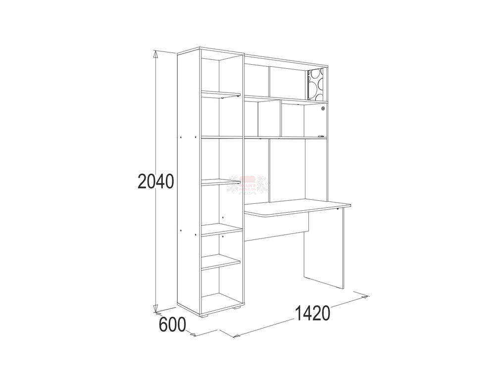 Уголок школьника Омега 16 стол писменный с надстройкой