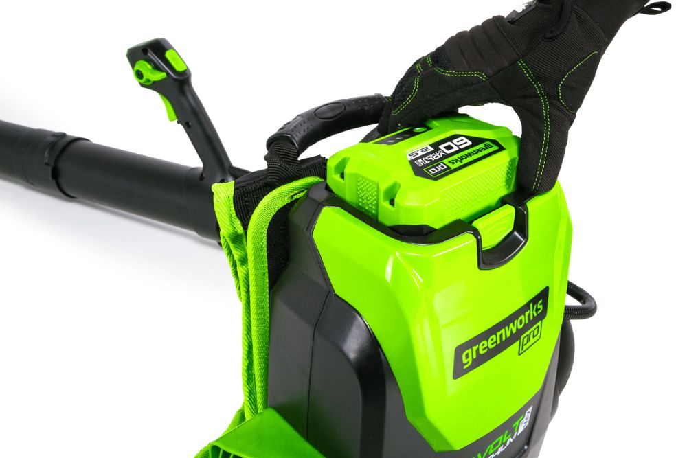 Аккумуляторный ранцевый воздуходув Greenworks GD60BPB,2402307, 60v, без АКБ и ЗУ