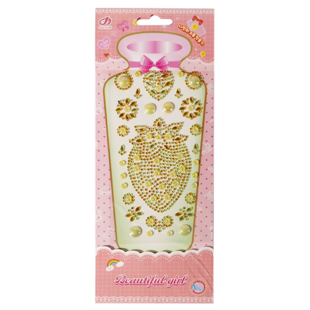 Наклейки-стразы Alingar, акриловые, "Клубничка", пакет с европодвесом