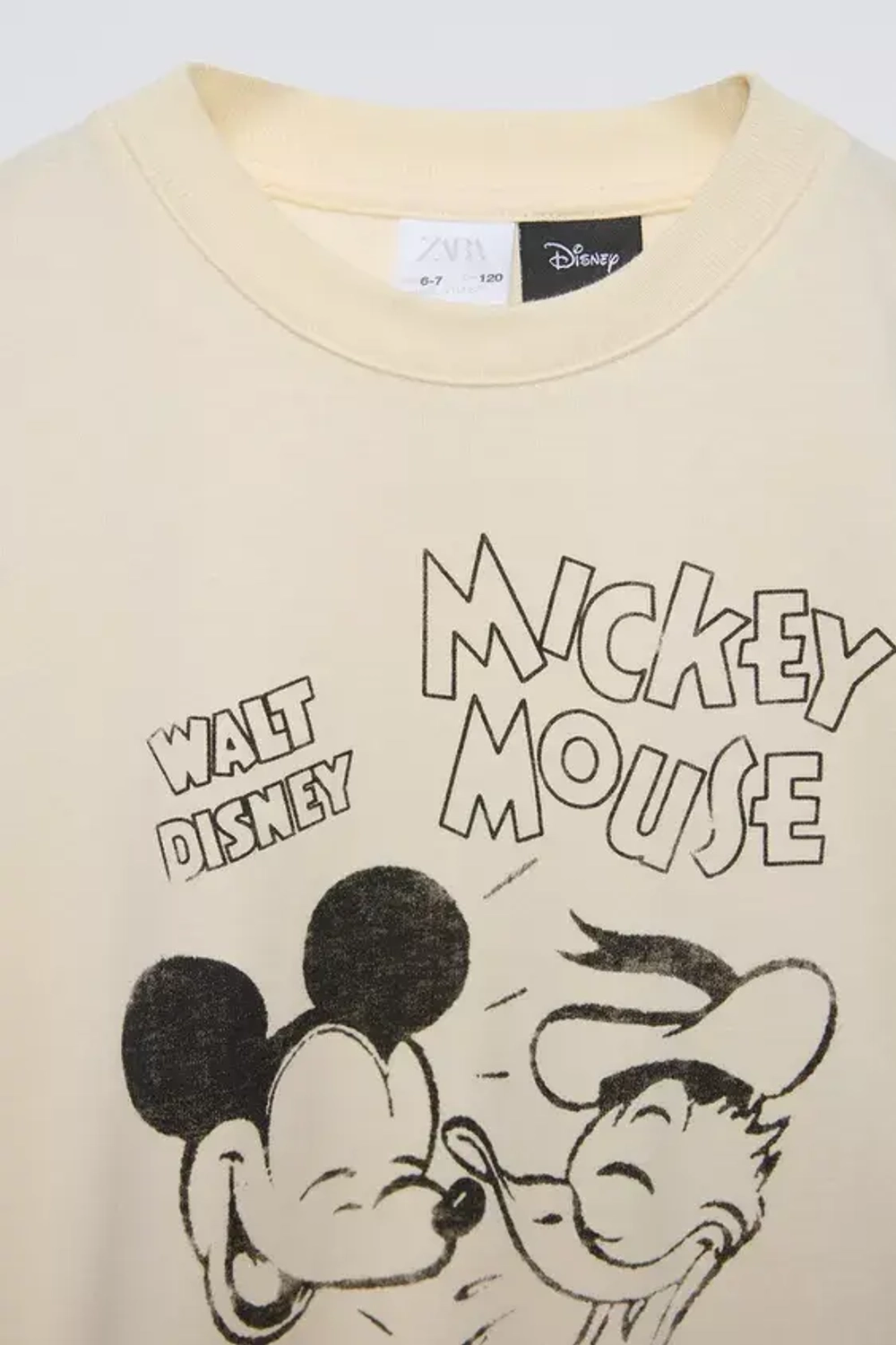 ZARA ФУТБОЛКА С ПРИНТОМ «МИКИ МАУС И ДОНАЛЬД ДАК» © DISNEY, ЭКРЮ