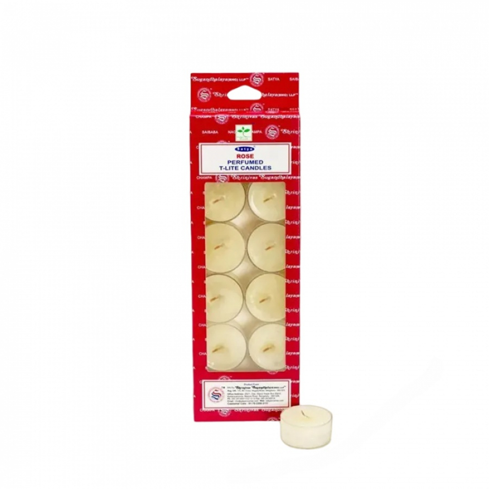 SATYA Rose Ароматические чайные свечи Роза 14г x 12