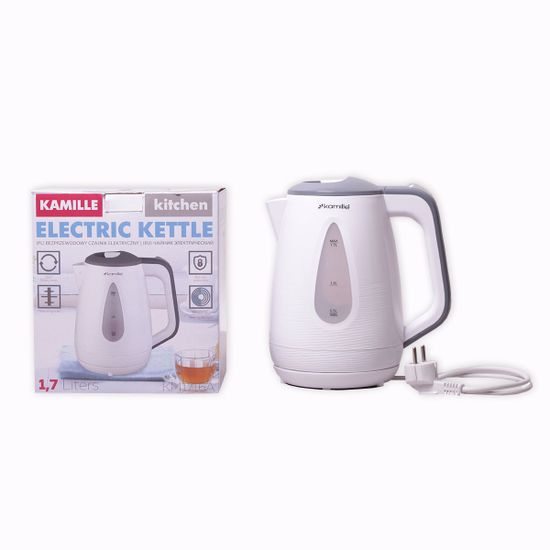 Чайник 1.7 л электрический пластик белый с серым Kamille KM 1716A