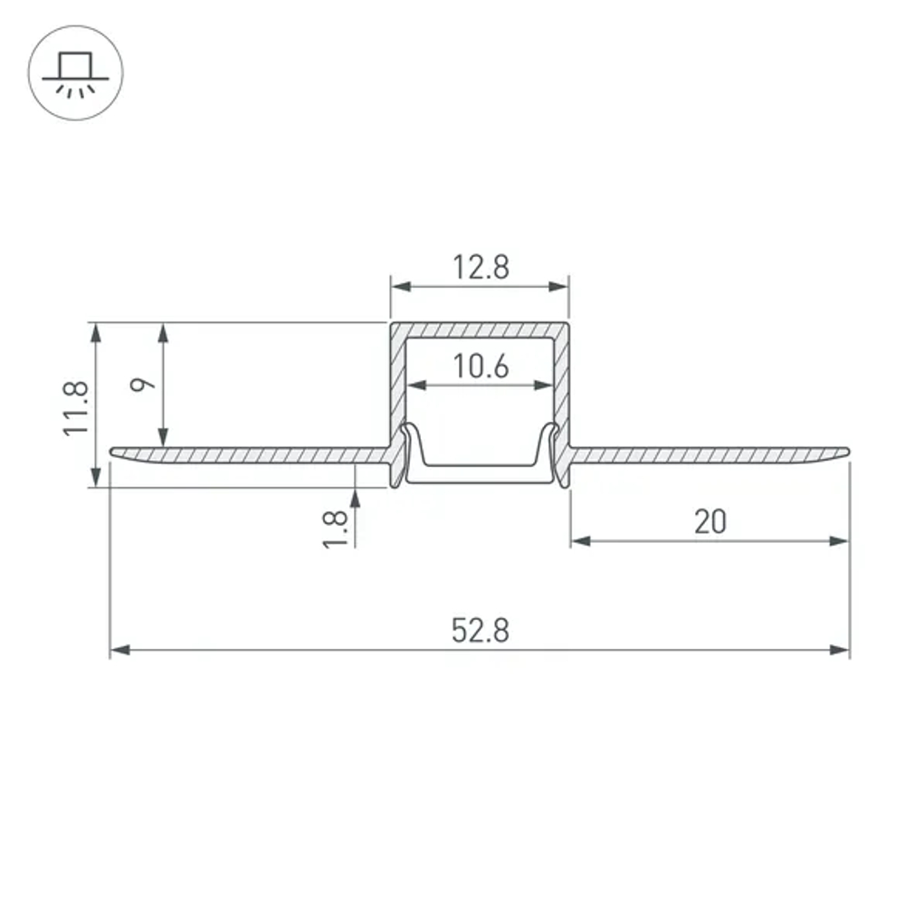 Профиль FANTOM-W12-2000 ANOD (Arlight, Алюминий) 040325