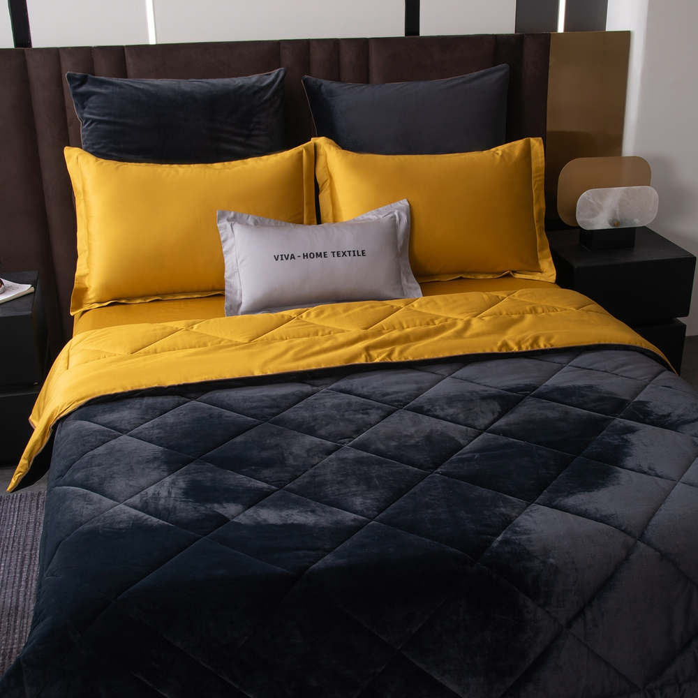 КПБ Сатин Velvet Premium с Одеялом VP006, Евро, 4 наволочки