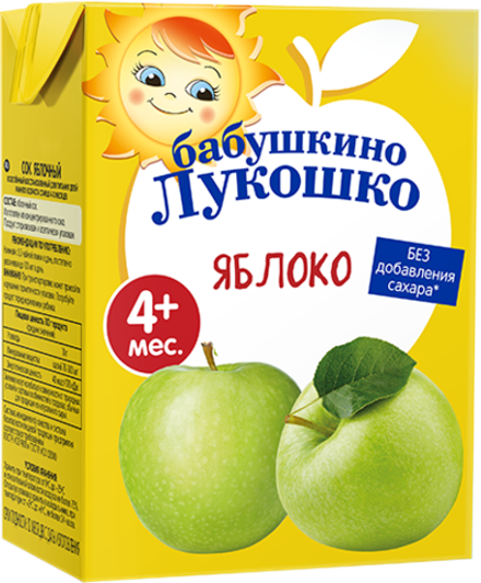 Сок Бабушкино Лукошко яблоко осветлённый 200мл с 4 месяцев