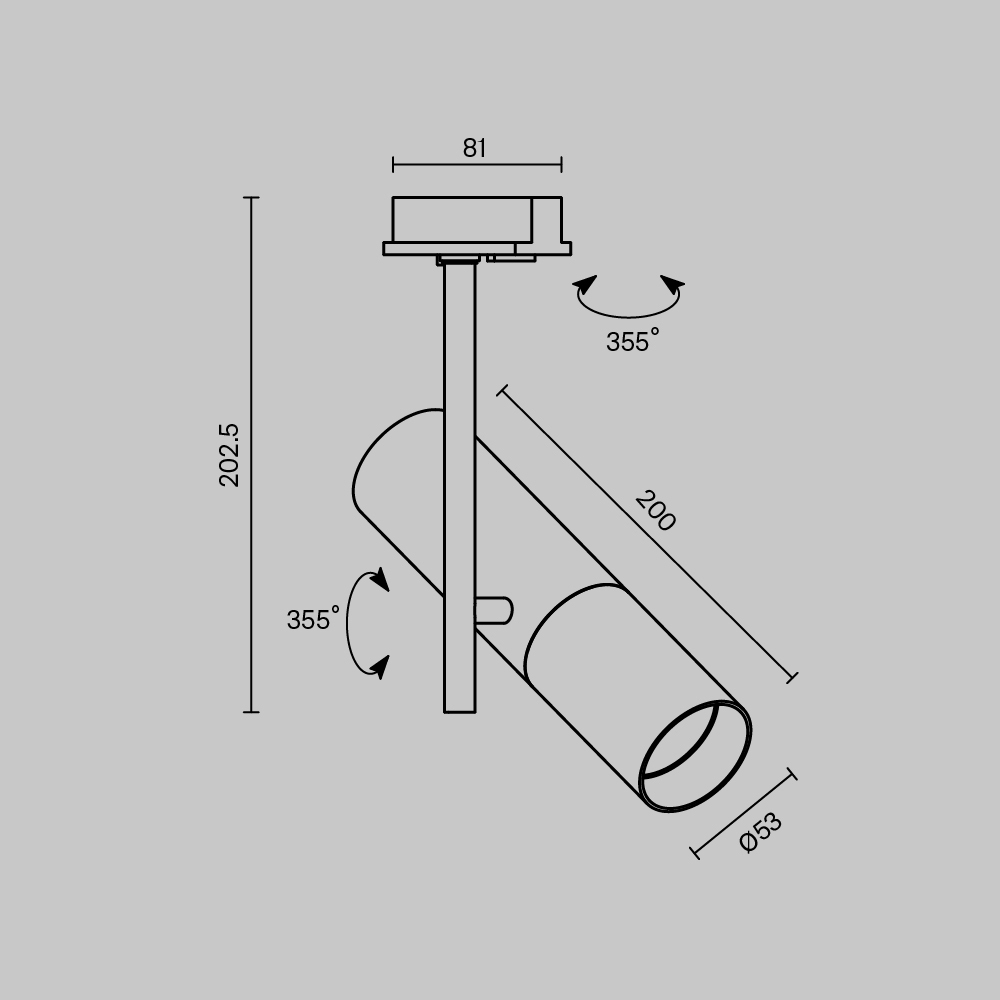 Трековый светильник Maytoni Technical TR005-1-GU10-B