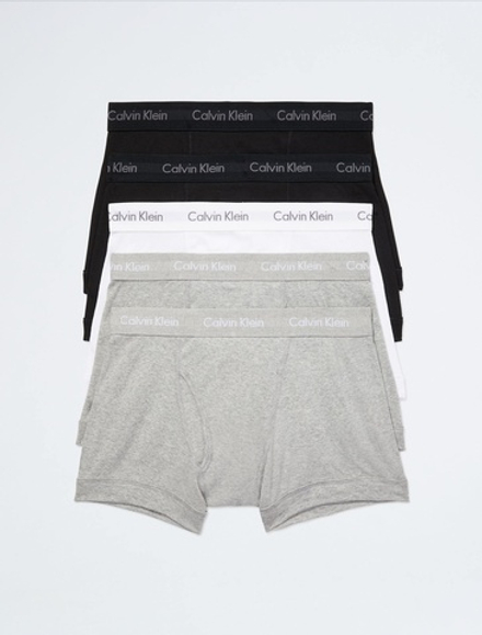 Мужские трусы боксеры-транки Calvin Klein Cotton Classics 5-Pack Black / White / Grey