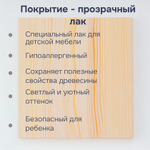 Комод деревянный Раст 2 ящика с органайзерами, с дверцами и полкой, прозрачный лак