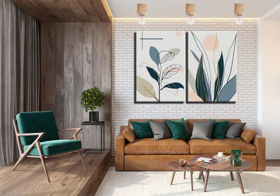 Модульная картина "Абстрактные цветы"