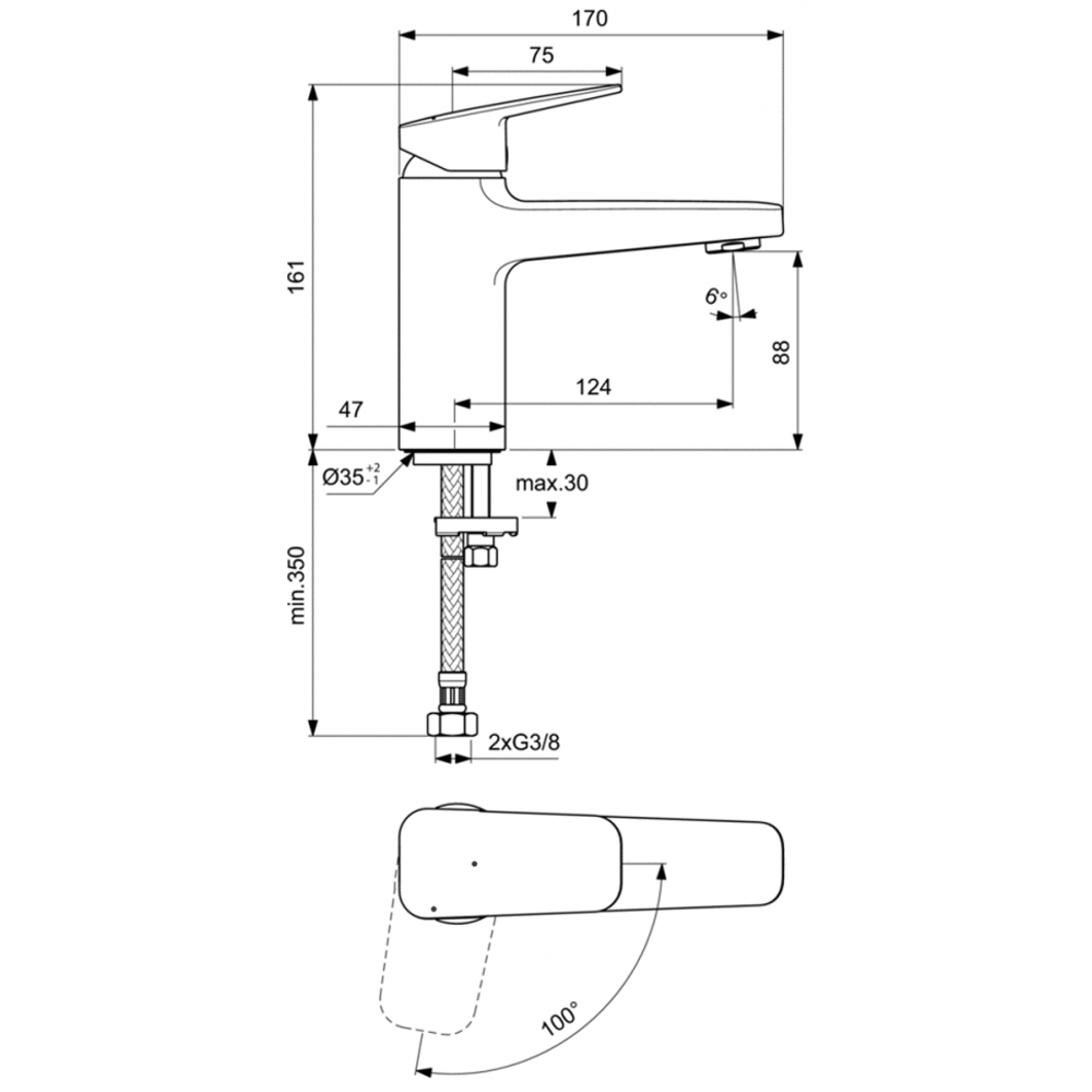 Смеситель для раковины Ideal Standard CERAPLAN BD224AA