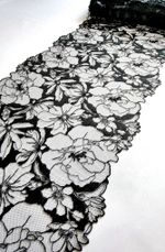 Вышивка на сетке черная К570