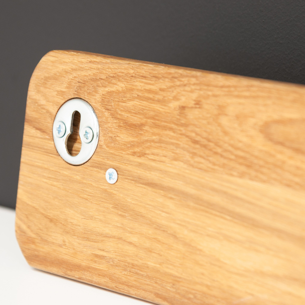 Вешалка настенная для одежды с крючками из массива дуба для прихожей, бани, детской