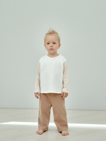 Брюки детские кофейный/бежевый