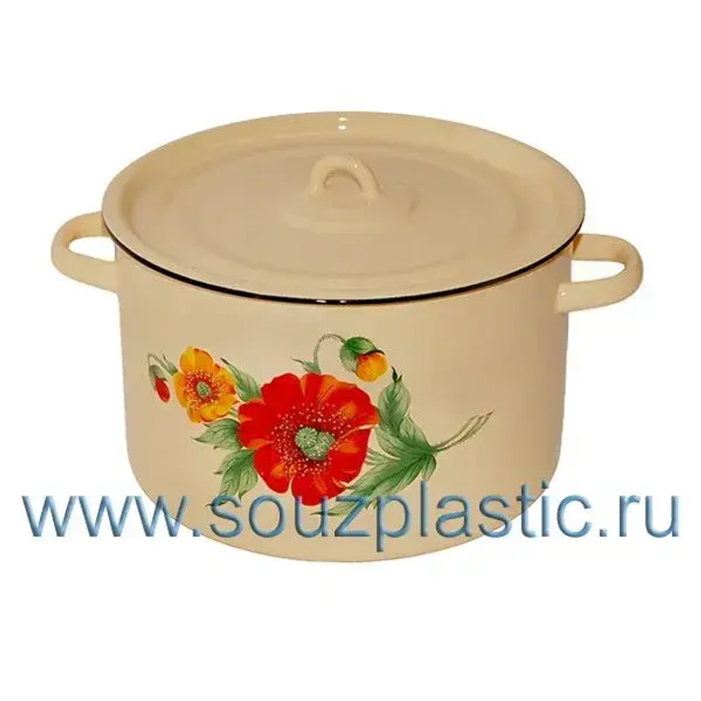 Кастрюля 7,0л с рис. цилиндр. (Северсталь эмаль)