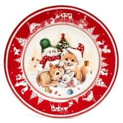 ТАРЕЛКА ЗАКУСОЧНАЯ LEFARD "ЕЛКА" 19 СМ КРАСНАЯ (КОР=18ШТ.)