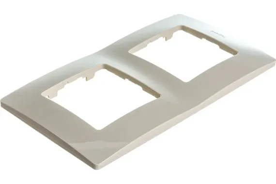 Рамка Legrand Etika 2-постовая слоновая кость 25683