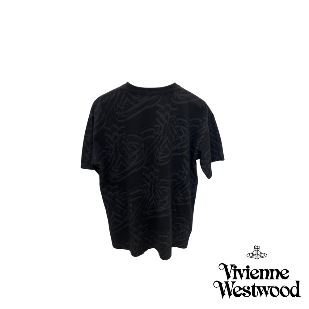 VIVIENNE WESTWOOD RED LABEL ФУТБОЛКА ЧЕРНАЯ С УЗОРОМ LOGO