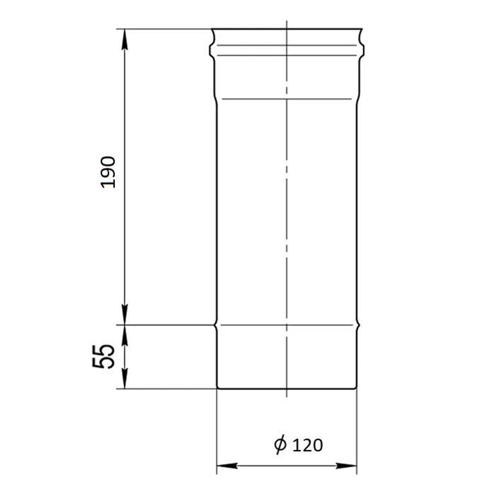 Дымоход 0,25 м (430/0,5мм) Ф 120 FERRUM GS