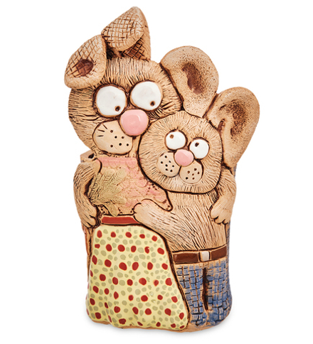 ZLC-217 Кашпо «Зайчиха с зайчонком»