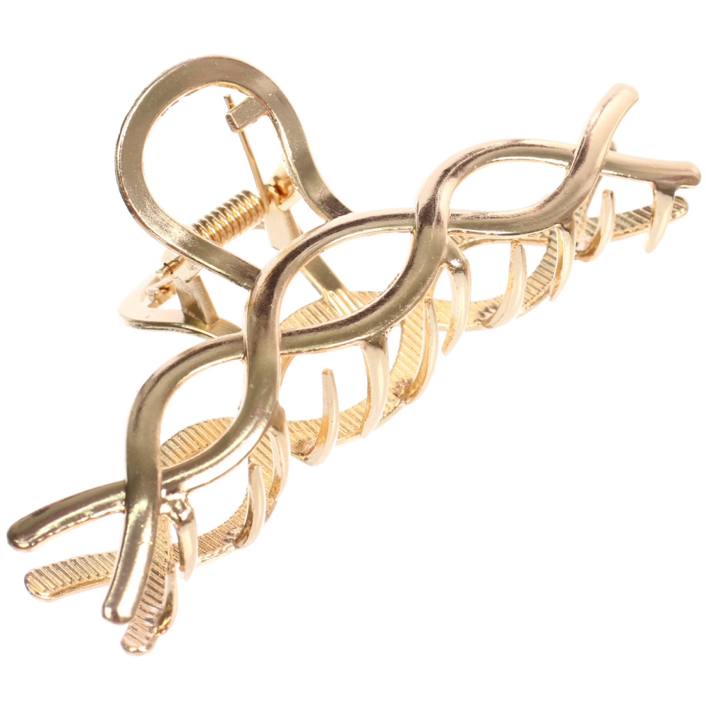 Заколка - краб для волос на блистере «PREMIUM», монако, цвет серебро и золото, 10см