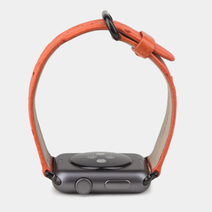 Ремешок для Apple Watch 44/45/46 mm из кожи страуса, оранжевого цвета
