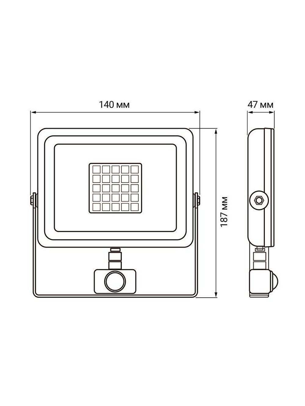 Прожектор светодиодный PFL-SC SENSOR 30Вт 6500К IP54 190-260В ДО закален. матов. стекло датчик движения инфракрасный JazzWay 5001411