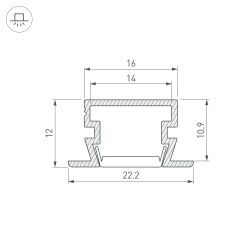 Профиль PDS-FS-2000 ANOD (Arlight, Алюминий) 038687