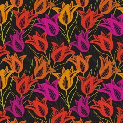 Тюльпаны на чёрном