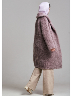 Шуба женская чебурашка тедди эко, сиреневая, SilverFox