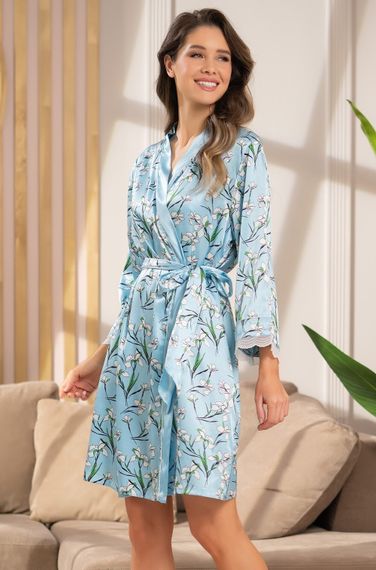 Халат женский MIA Amore FLORA  ФЛОРА 7203 голубая