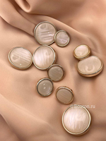 Пуговицы золотистые молочные