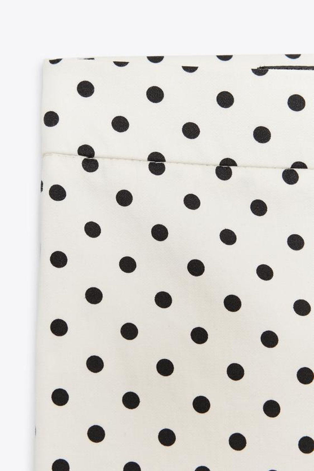 ZARA БРЮКИ MINI FLARE В ГОРОШЕК, ЭКРЮ / ЧЕРНЫЙ