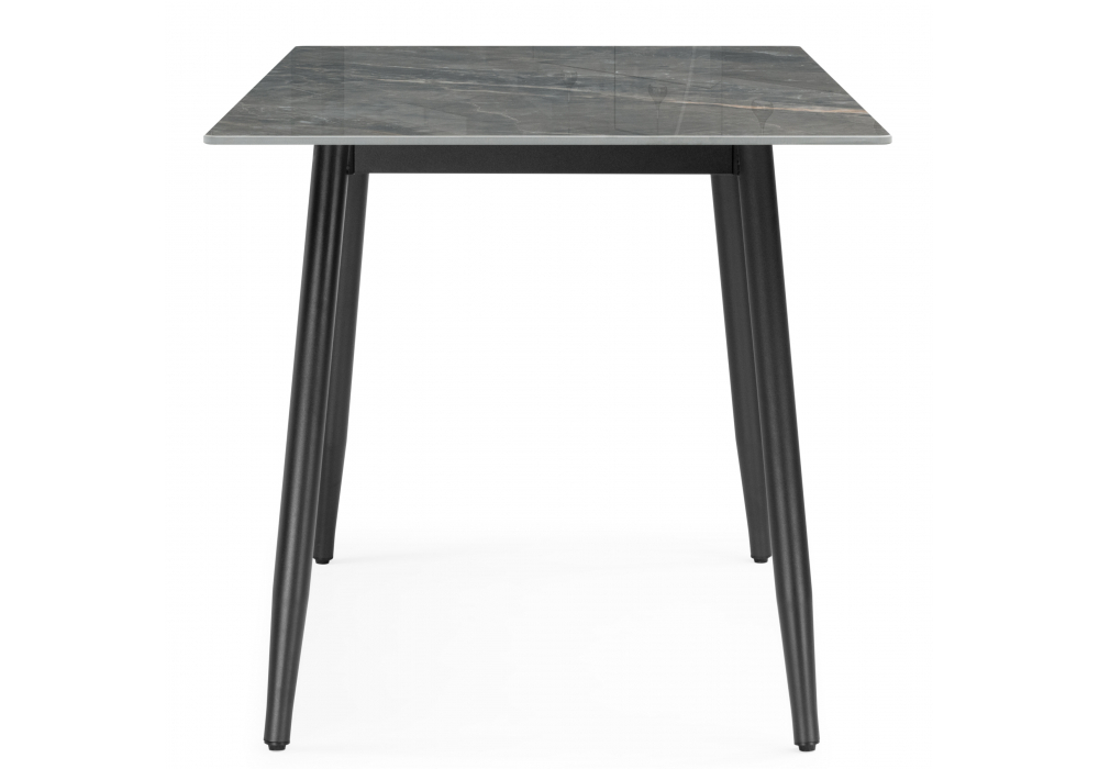 Керамический стол Woodville Rion 120 серый мрамор, черный, ножки черные