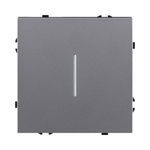 Выключатель 1-клавишный проходной 10А/250В с LED подсветкой, серый Kollinger Eclipse EC-008GY